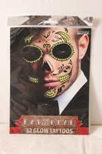 Savvi Day of the Dead 32 Glow Tattoos 42 Glitter Tattoos NIP