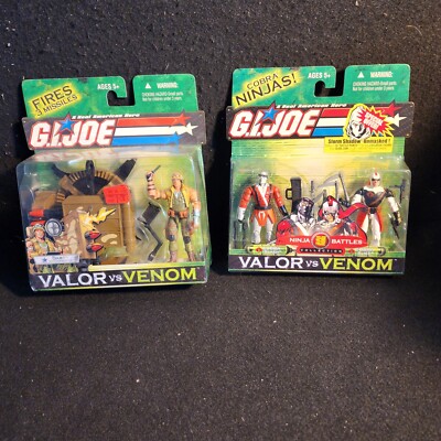 G.I. Joe Valor vs Venom DART W GUN STATION + COBRA SLASH & SLICE (Hasbro 2004)