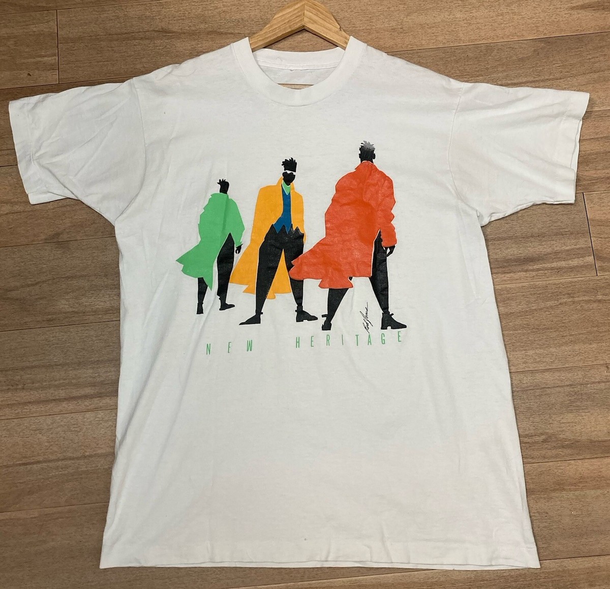 VTG New Heritage Rod Jones Shirt XL Color Block 90s Art Rap Hip