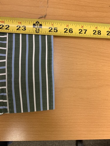Bergdorf Goodman Men's Sz Large Tailored Fit Green Striped Dress Shirt - Picture 4 of 7