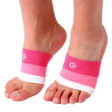 Doc Miller Arch Support Compression Sleeves 1 Pair Plantar Fasciitis PNK/PNK/WHT