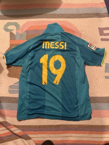Lionel Messi FC Barcelona 2007 2008 Soccer Jersey Liga 50th Anniversary