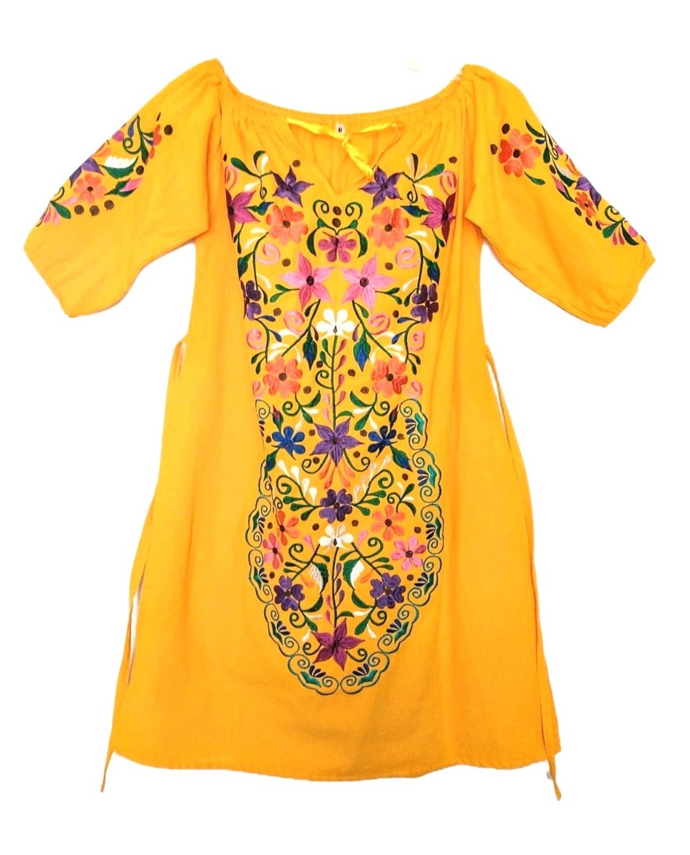 green emerald velvet dress Chilac Embroidered Mexican Long Dress