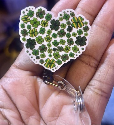 Nurse, Tech,Med Tech,Reel ID Badge Holder,Badge Reel,Lucky, St. Patrick s Day