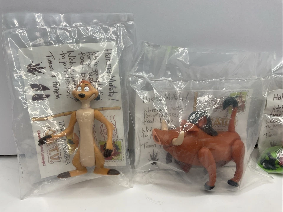 Смешанный лот из 4 запечатанных игрушек Burger King Kids Club от Timon и Pumbaa - Изображение 2 из 4