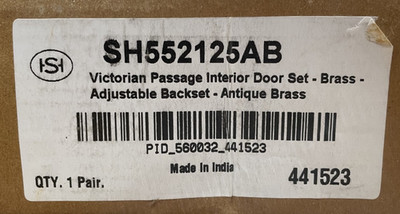 Signature Hardware 480935 Valma Passage Door Knob Set - Antique Brass *READ*