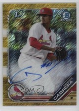 2019 Bowman Chrome Prospect Gold Shimmer Refractor /50 Genesis Cabrera Auto 0t2