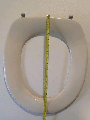 Vintage Pressalit Round Toilet Seat - New In Box- Almond - Stainless Hardware