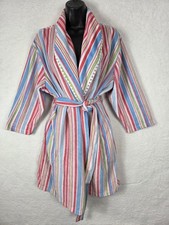 Adonna Soft Fleece Robe Womens XL Stripe Fleece Belted Cozy Lounge Warm Colorful