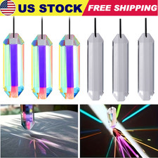 2Pcs 5" Large Crystal Sun Catcher Prisms AB Colored Hexagone Hanging Suncatchers