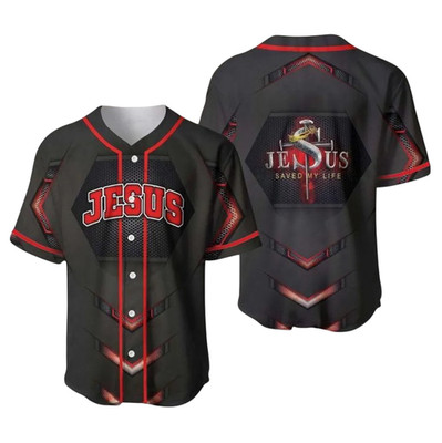 Jesus Saved My Life 3D Baseball Jersey - Christian Faith Shirt for Believers
