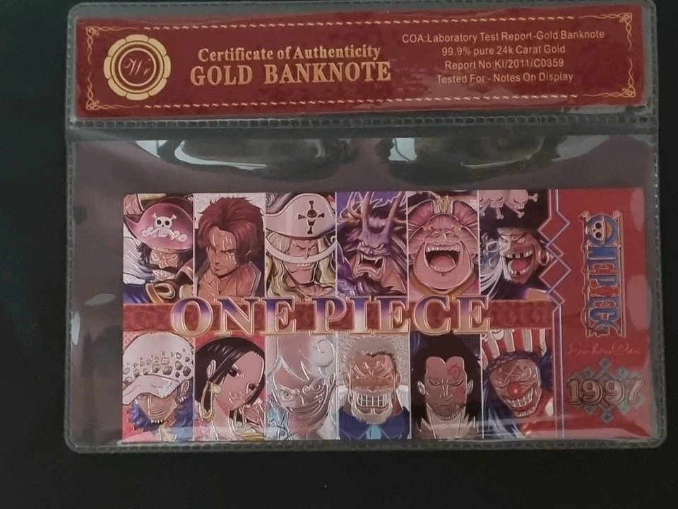 EDWARD NEWGATE - BARBABIANCA - ONE PIECE - BANCONOTA DA COLLEZIONE - CERTIFICATO - Immagine 3 di 4
