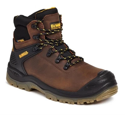 DeWalt Newark S3 brown waterproof steel toe/midsole scuff-cap safety work boot - Image 1 of 2