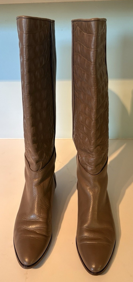 Vero Curio Croc Embossed Tall Boots Size 9N