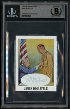 Jimmy Doolittle signed autograph WWII Custom Cut Medal of Honor Card BAS Slabbed