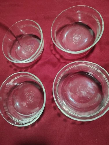 PYREX Clear Glass Bowl Set, Four-Piece, Round, 464 10oz [rr#3900]