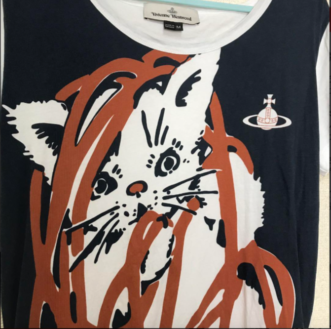 Vivienne Westwood Cat T-Shirt short sleeve M Size fashion tops