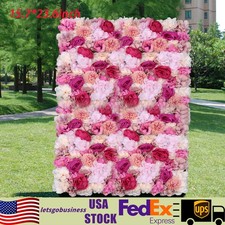 6Pcs Flower Wall Panel Floral Backdrop Wedding Party Home Artificial Flower Deco