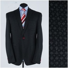 Mens Argyle Blazer 42R US Size JACKETT & SONS Dark Grey Sport Coat Jacket
