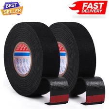 2 Rolls 50Ft Black Wire Harness Cloth Tape Noise Dampening Heat Resistant...