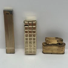 Vintage Tobacco Lighter Lot Gold Nesor 22 Korea Colibri Thin Penguin Superlative