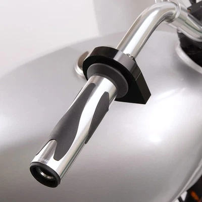 Poignée moto noir rubber + CNC d'argent pour Suzuki Bandit Hayabusa Katana - Photo 1/4