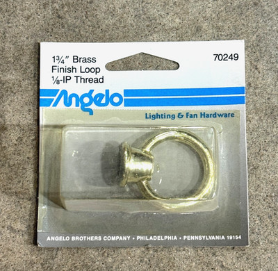2-PK 1-3/4'' Brass Finish FEMALE LOOPS Fixture Lamp Parts 1/8-IP Thread NEW 70249