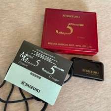 Suzuki 5H Harmonica Metal Major Musical Instrument Used with Case  Strand NNE