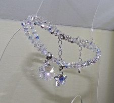 *SPARKLY CLEAR AB SWAROVSKI ELEMENTS CRYSTAL ADJUSTABLE BRACELETS WITH CHARM ⭐