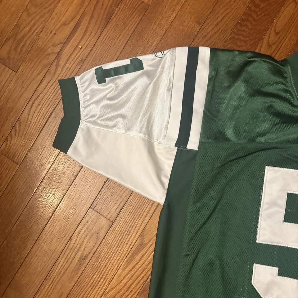 VTG Reebok Authentic NFL New York Jets Jonathan Vilma #51 Home Jersey Sewn Sz L - Image 4 of 4