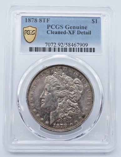 1878 8TF Morgan Silver Dollar PCGS Genuine Cleaned XF Detail - T339