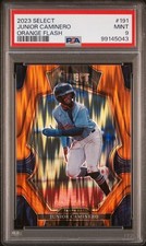 2023 Panini Select Orange Flash # 191 Junior Caminero PSA 9 Mint TB Rays