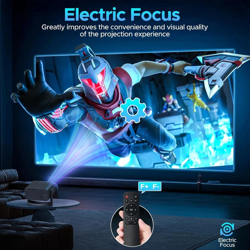 🔥5G 4K Smart Projector LED WiFi Bluetooth HDMI USB Android Office Home Theater - image 3 of 4