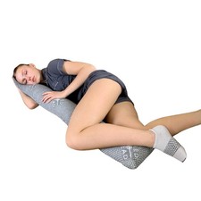 Sacred Thread Cylinder Long Pillow for Bed Decorative Grey Cooling Body Pillo...