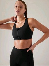 ATHLETA Ultimate Front Zip Bra Cups A-C in Black - Size Small