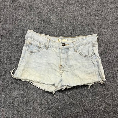 Love H81 Shorts Womens Size 24 Light Wash Denim Raw Hem Frayed Casual Summer