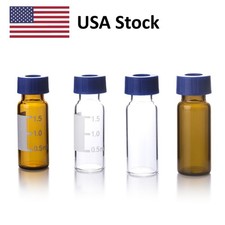 1000pcs 2ml Amber/Clear Autosampler Screw Thread Top HPLC GC Vials Glass Bottle