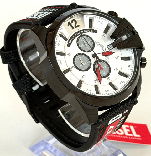 Diesel MEGA CHIEF DZ4512 Black S/Steel Watch with Black Nylon Strap BNWTBox $250