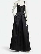 Vera Wang Bride Women's Black Vernise Sweetheart A-Line Gown Dress Size 14