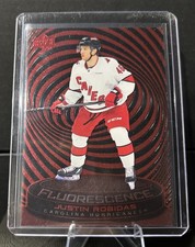 2025-26 UD Series 2 Justin Robidas Red Fluorescence RC F-27 Carolina Hurricanes