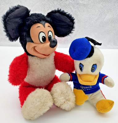 Mickey Mouse Rubber Face Walt Disney Prod Rare Tag On Foot & Donald Duck VINTAGE