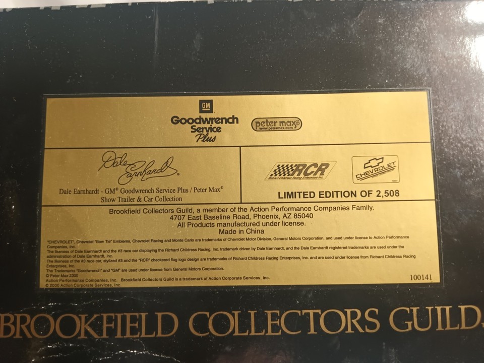 Brookfield Collectors Guild Dale Earnhardt Peter Max Hauler 1/24 NIB