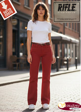 PANTALONI donna RIFLE-Tela 100% Cotone 5 tasche-leggera zampa VINTAGE PREZZO-70%