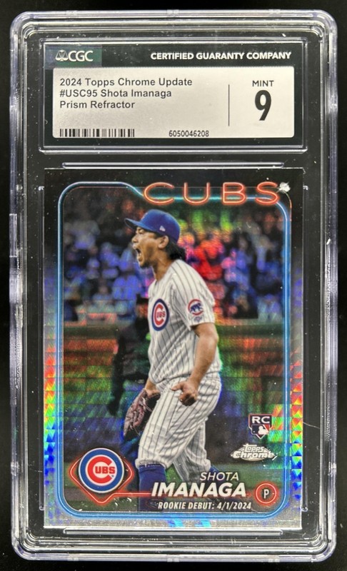 2024 Topps Chrome Update Shota Imanaga RC Prism Refractor #USC95 Cubs CGC 9 MINT