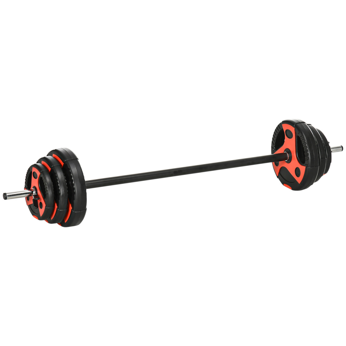 SPORTNOW 20kg Adjustable Barbell Weights Set - Home Gym Strength Training - Black - Image 2