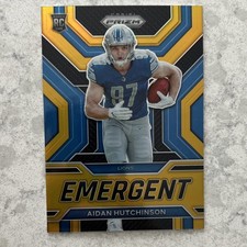 Panini 2022 Prizm Emergent Gold Prizm Aidan Hutchinson SSP Rookie RC 09/10 #E-20
