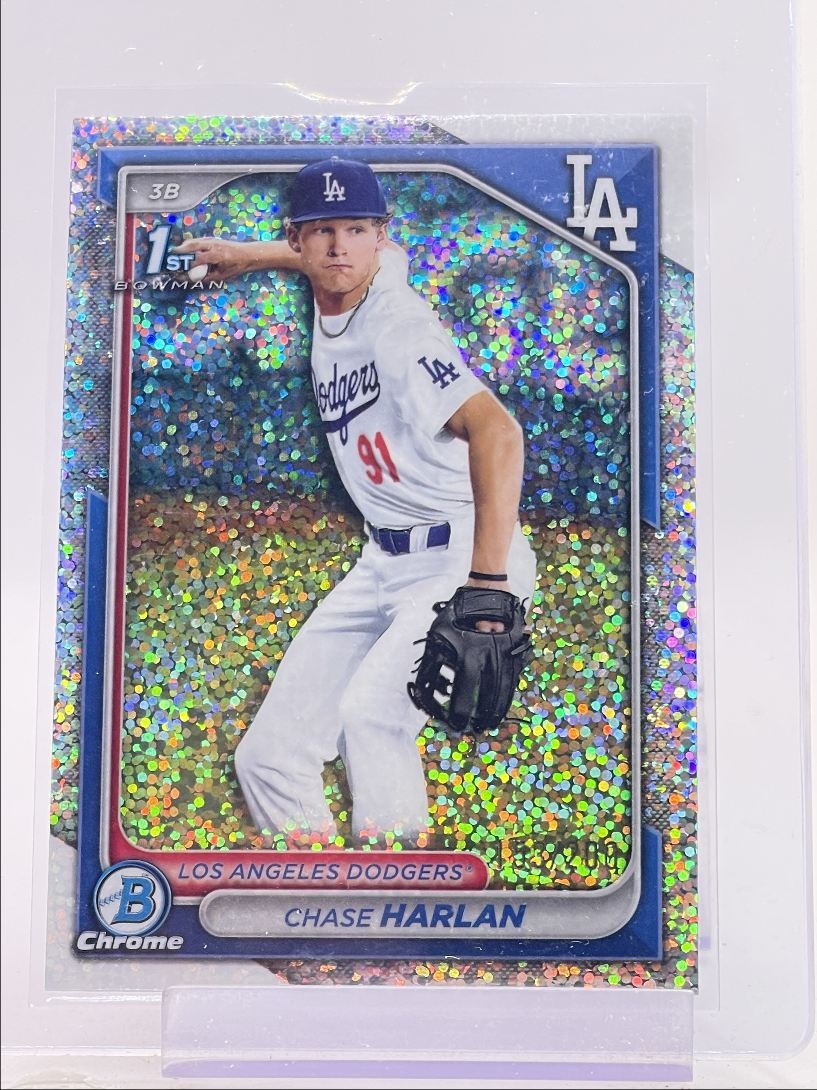 CHASE HARLAN 2024 BOWMAN CHROME DRAFT 1ST SPARKLE DODGERS /200 Q0963
