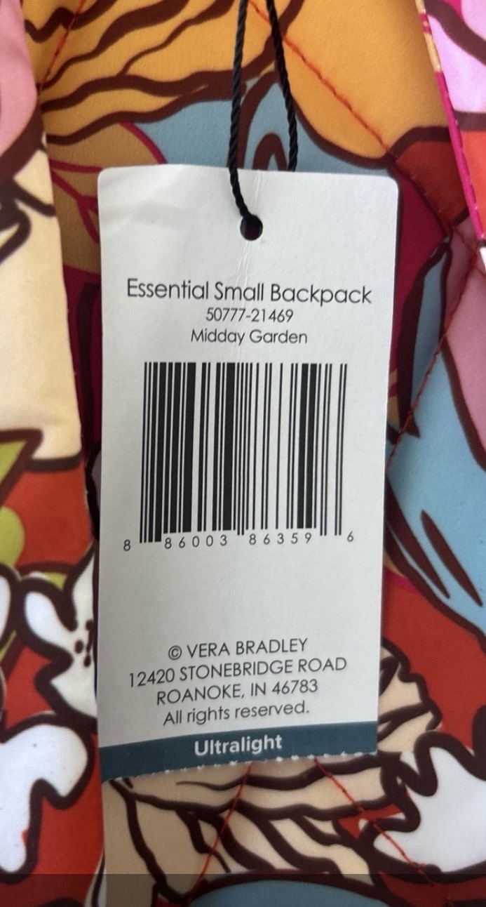 Vera Bradley Ultralight Essential Small Backpack Midday Gard