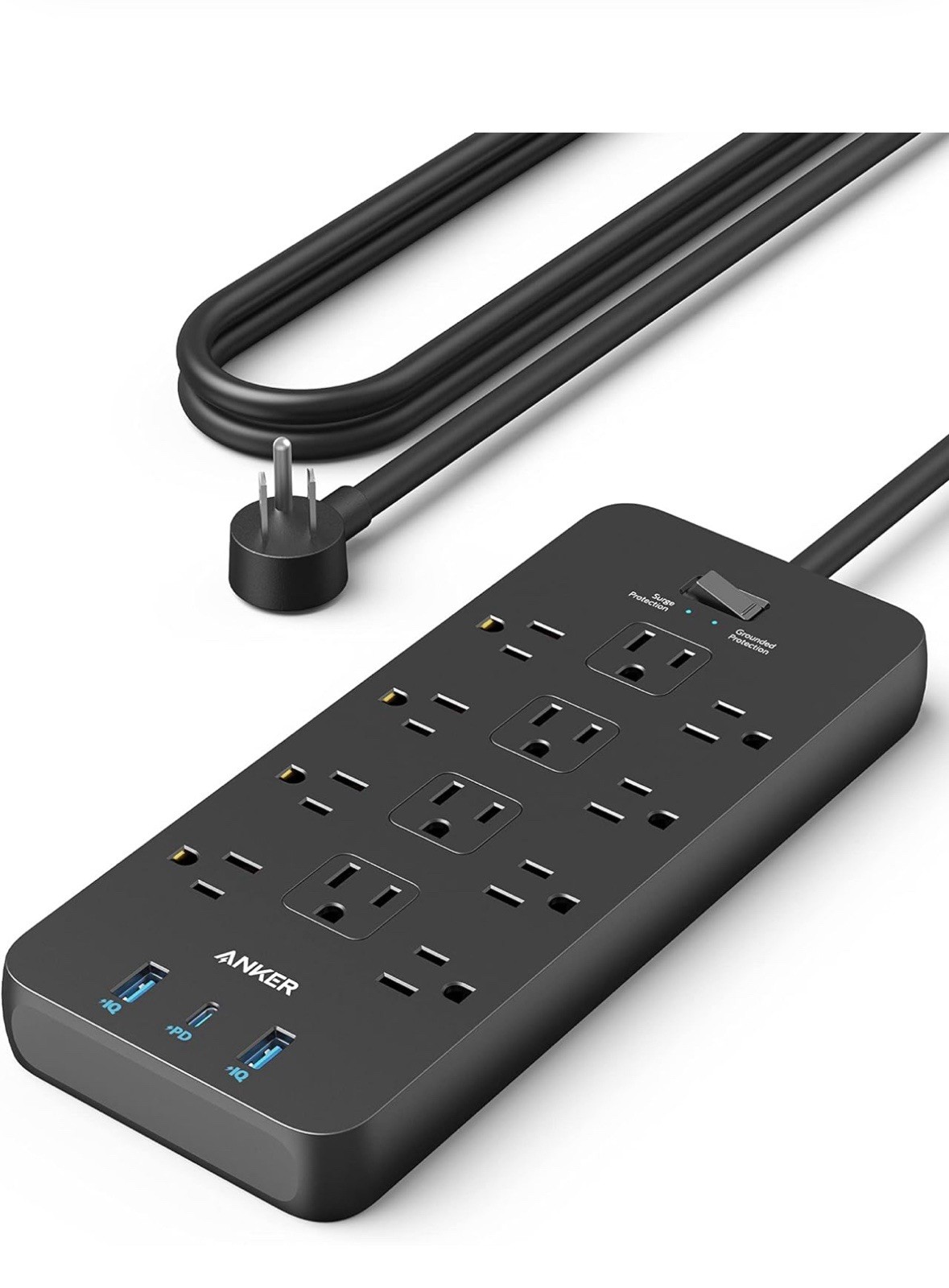 Anker 12-Outlet Surge Protector Power Strip 2100J with 1 USB-C and 2 USB Ports-image