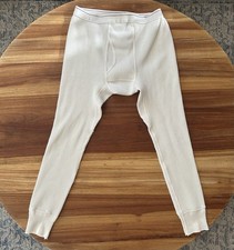 Vintage Healthknit Size L White Thermal Long Johns Pants Underwear 38-40